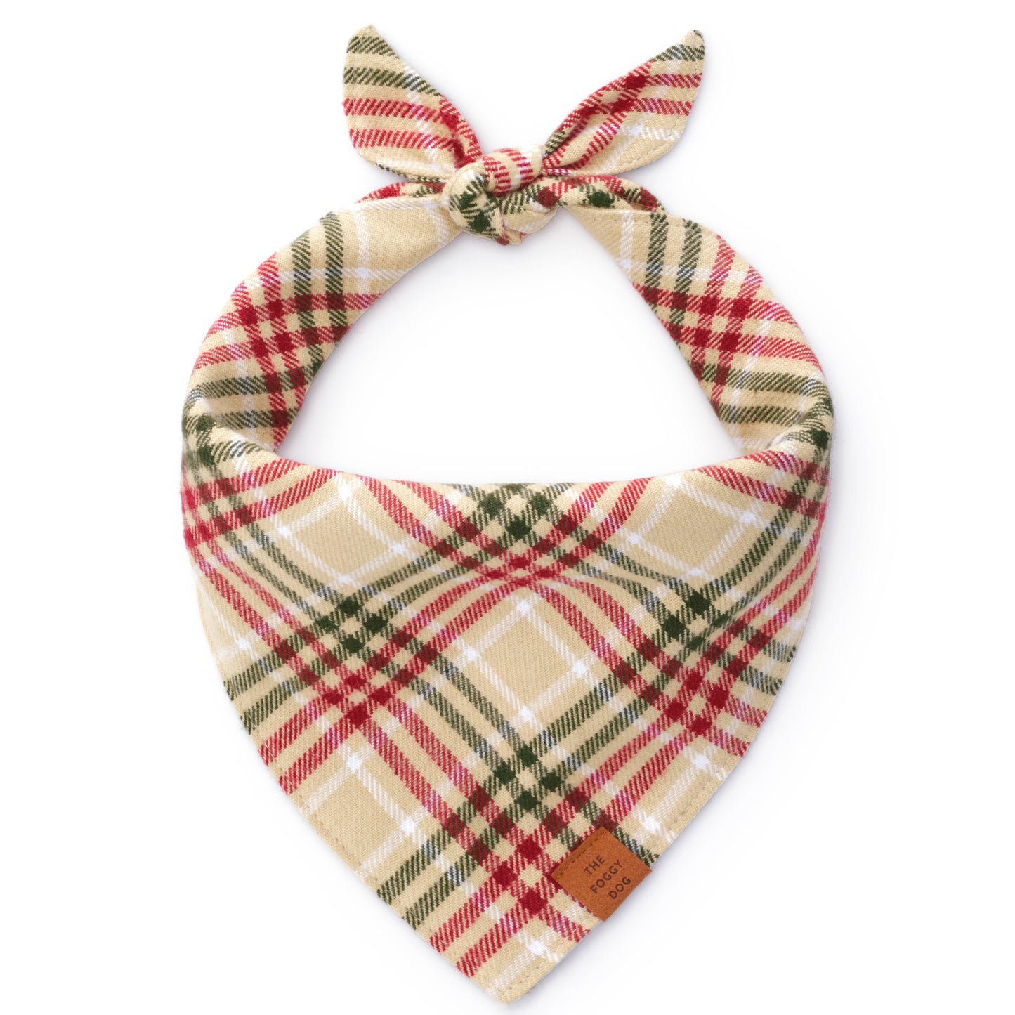 The Foggy Dog - Eggnog Plaid Flannel Holiday Dog Bandana