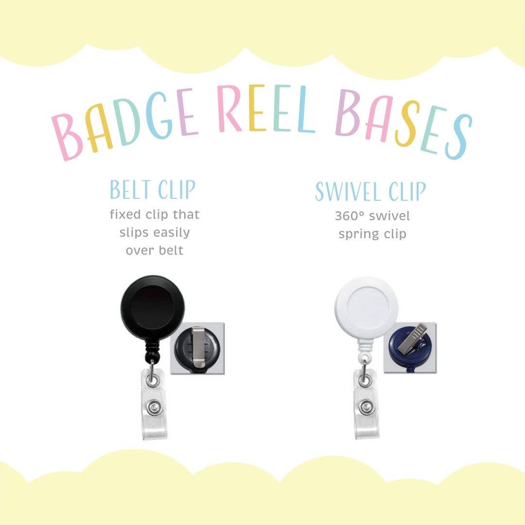 Lunar Rabbit Creations - Registered Nurse Starry Badge Pal: Swivel Clip / White