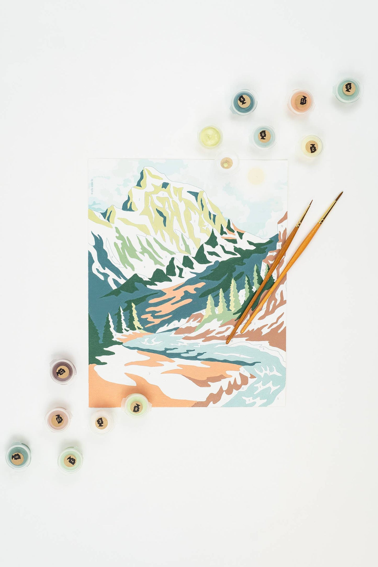 Elle Crée (She Creates) - Mountainscape Paint-by-Number Kit