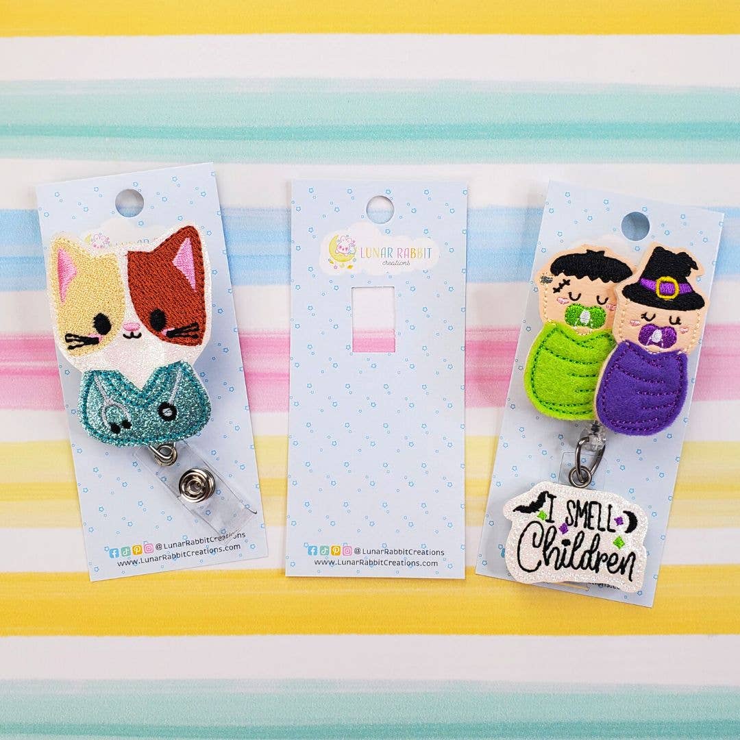 Lunar Rabbit Creations - Boo Boo Crew Badge Pal: Swivel Clip/Black
