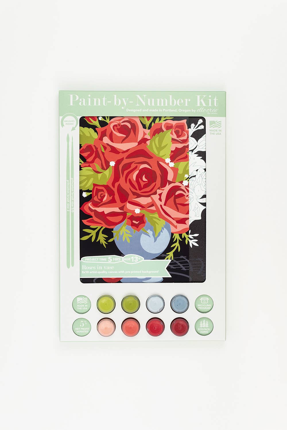 Elle Crée (She Creates) - Roses in Vase Paint-by-Number Kit