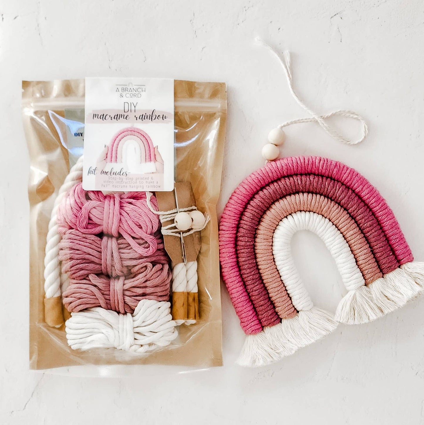 A Branch & Cord - DIY Macrame Rainbow Kit