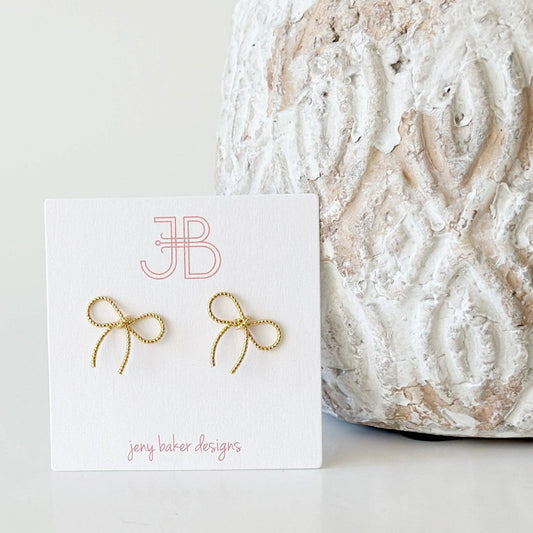 Jeny Baker Designs - Theo Bow Studs: Textured