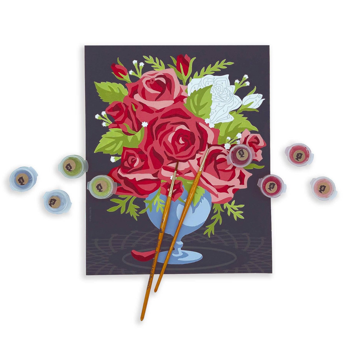 Elle Crée (She Creates) - Roses in Vase Paint-by-Number Kit