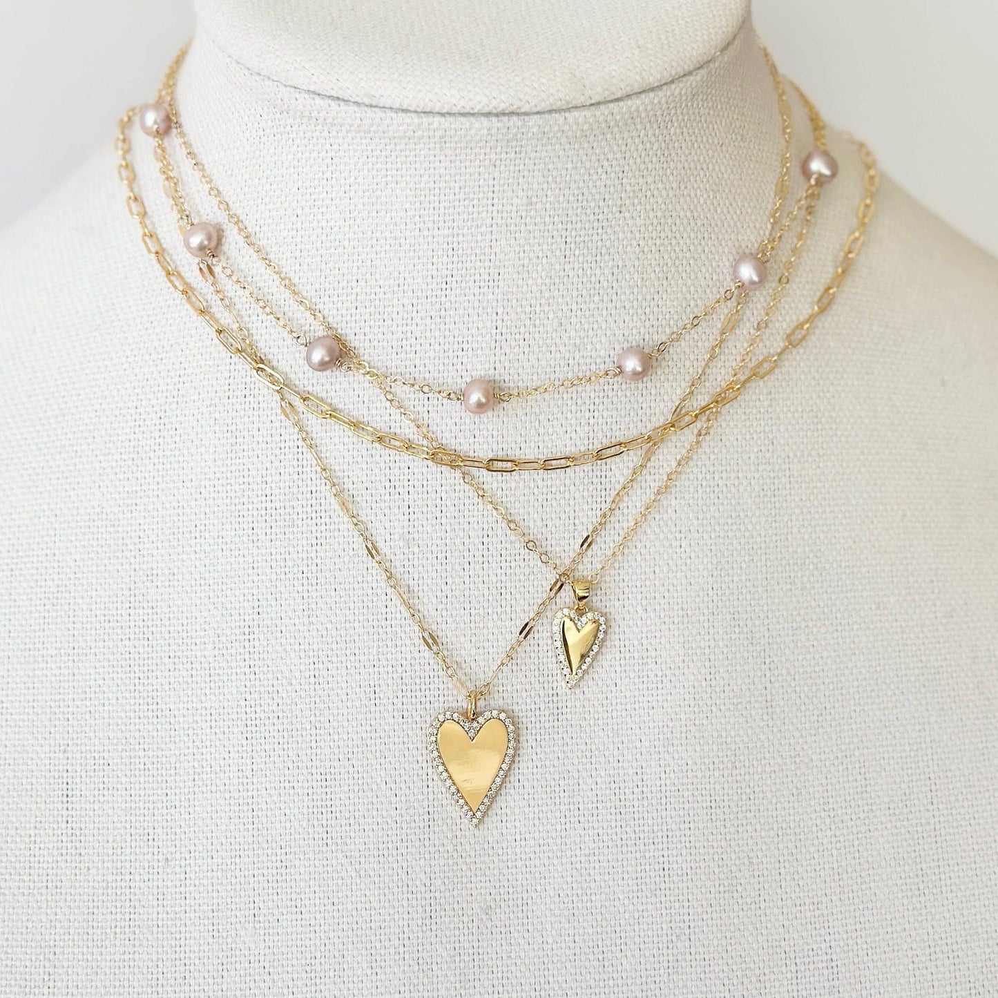 Jeny Baker Designs - Broadway Heart Necklace, Golden