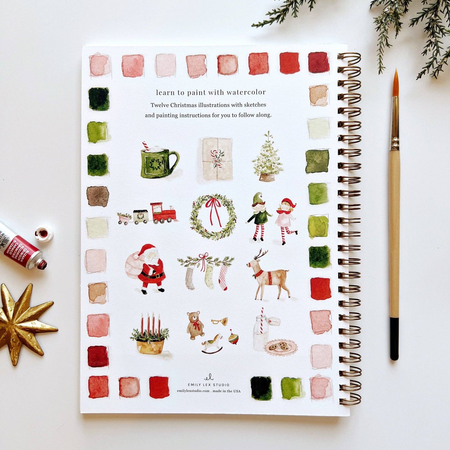 emily lex studio - Christmas watercolor workbook