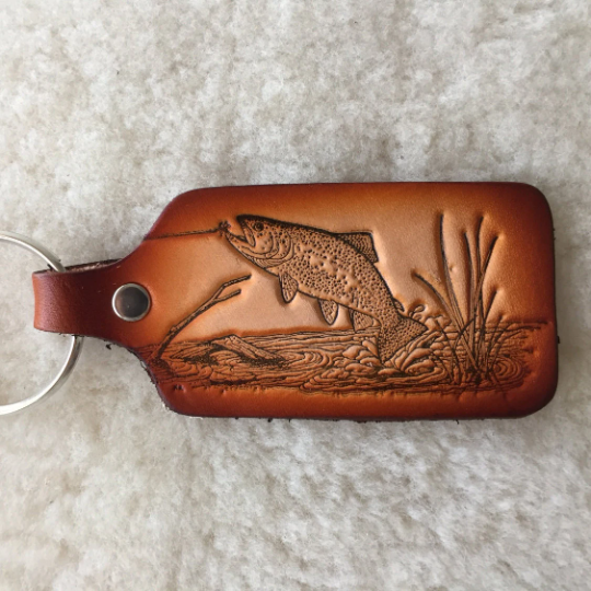 Lindy Leather - Handmade Leather Wildlife Keychain - Hunting Fishing: Eagle