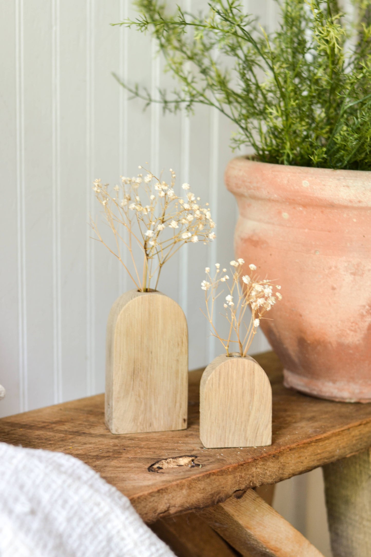 Small Wood Arched Bud Vases | Made In USA