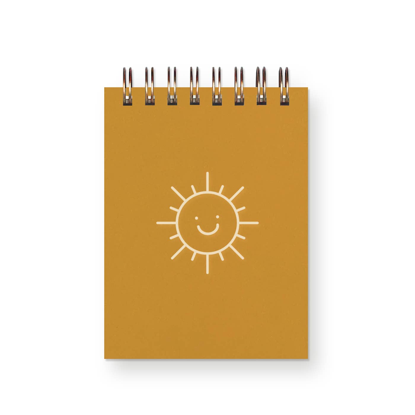 Smiling Sunshine Mini Jotter Notebook: Saffron Cover | White Ink