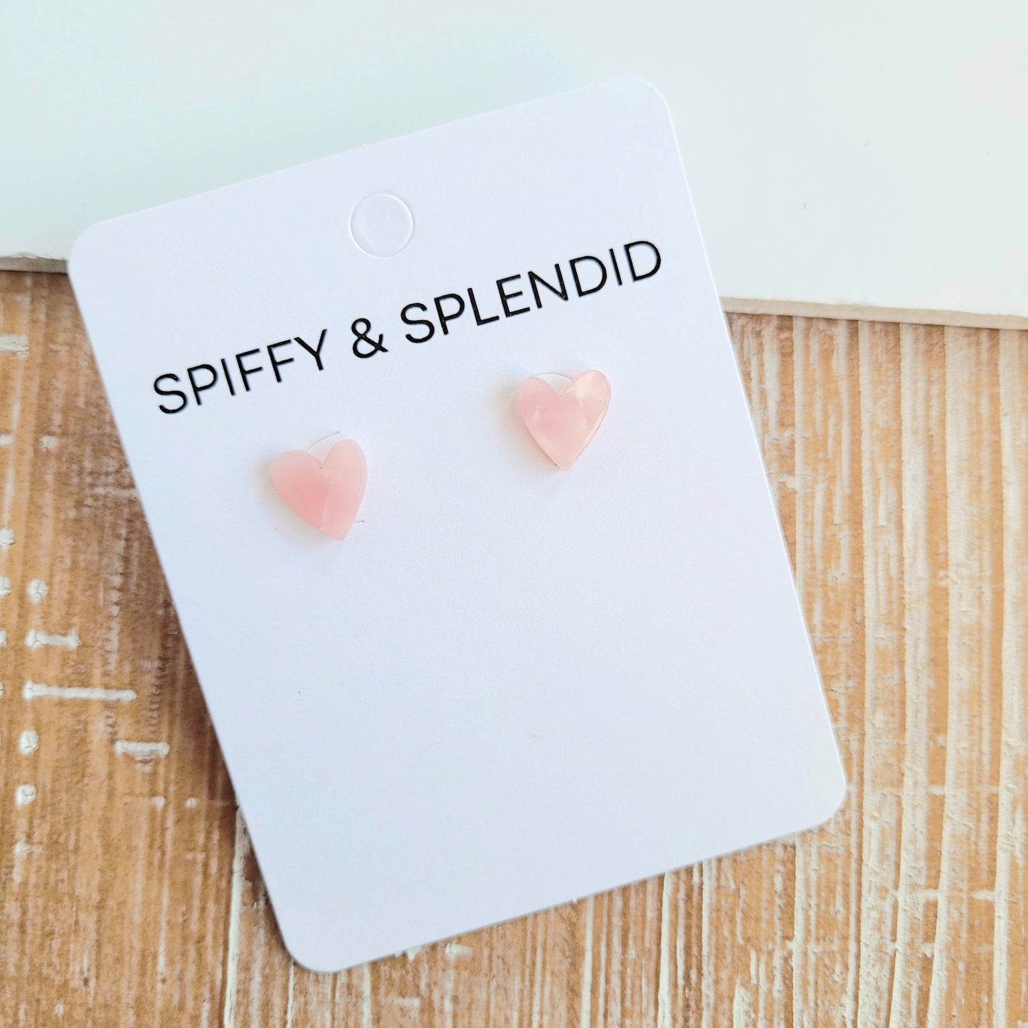 Spiffy & Splendid - Hand Drawn Heart Studs - Pink