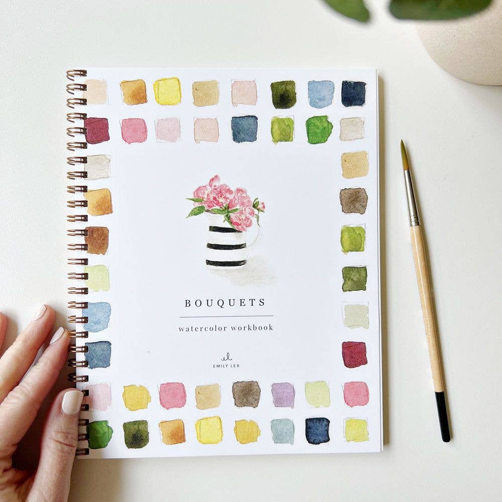 emily lex studio - bouquets watercolor workbook