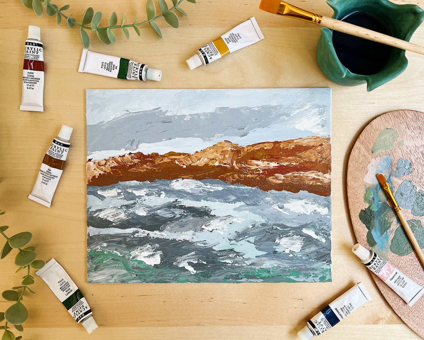 Cate Paper Co. - Coastal Cliffs palette knife painting kit