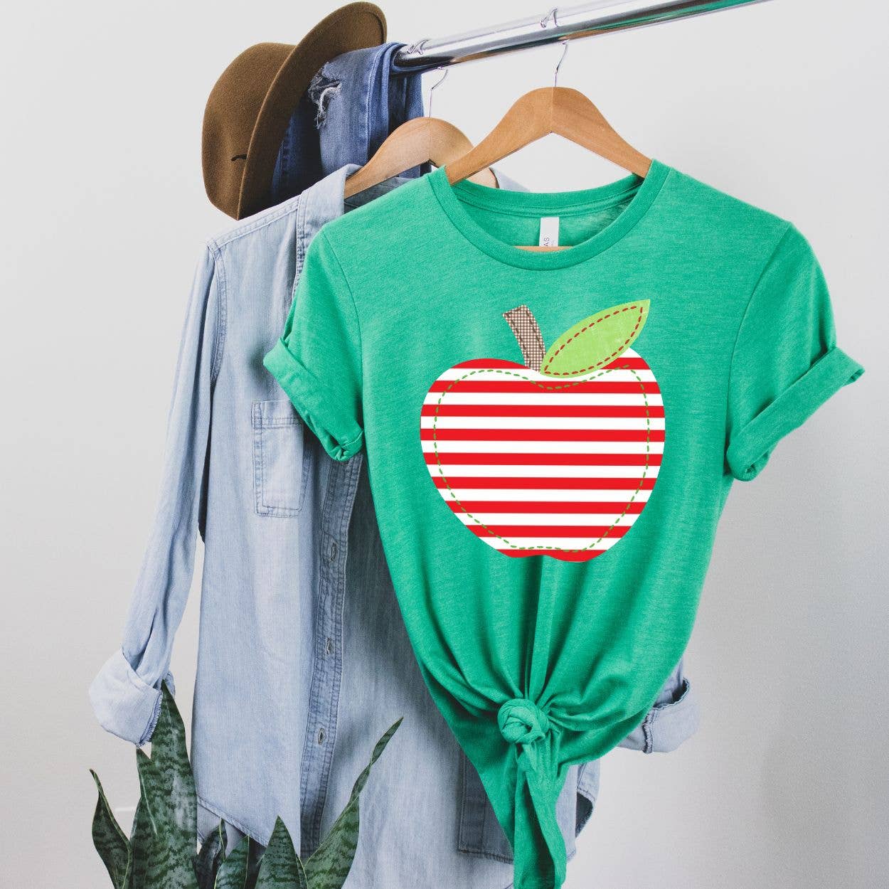 Simply Tees - Patchwork Apple Grass Green Tee