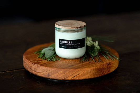 7th Street Salvage - Foothills Fall Candle Mountain Pine Herbs Soy Recycled Jar: Large