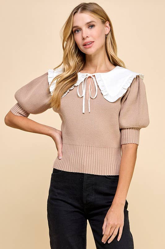 Collared Knit Top