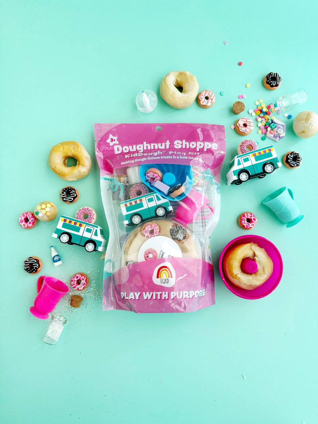 Earth Grown KidDoughs (KidDoughs by EGKD) - Doughnut Shoppe (Doughnut) KidDough Play Kit