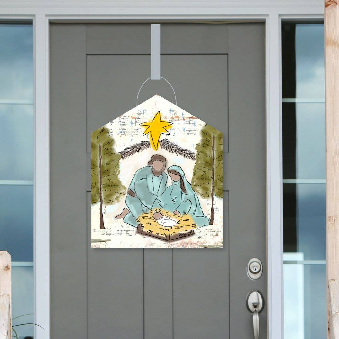 Baxter & Me - Starry Night Nativity Door Hanger