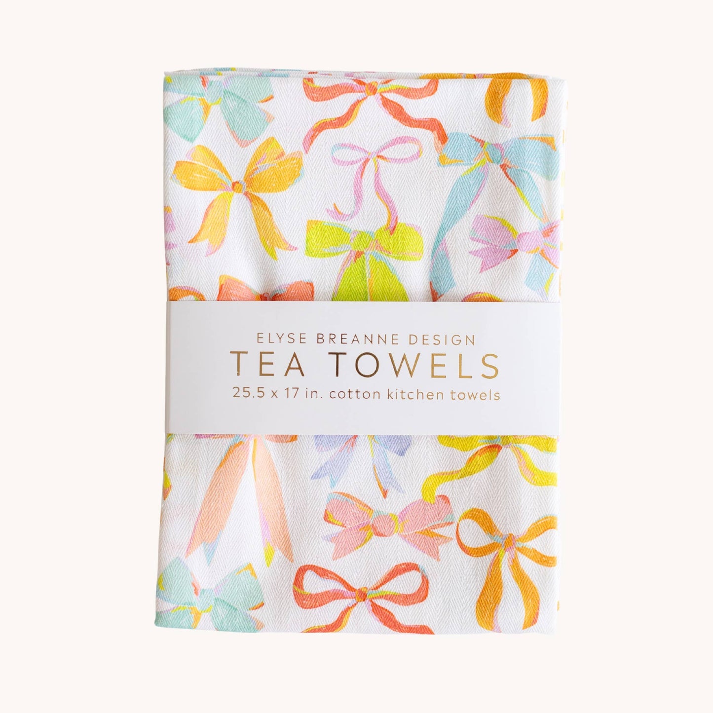 Elyse Breanne Design - Pack of 2 Rainbow Bows Tea Towels