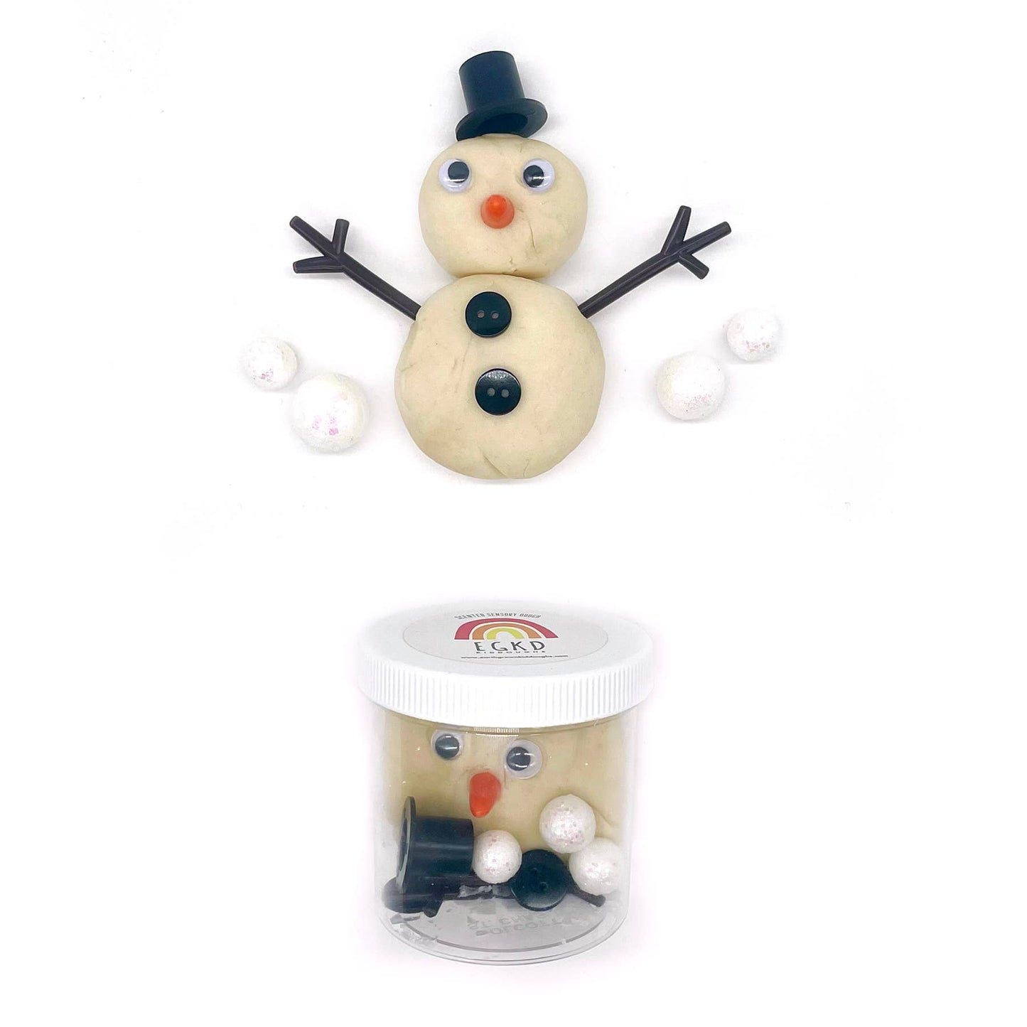 Earth Grown KidDoughs - Snowman Mini Dough to Go