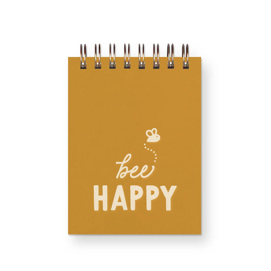 Ruff House Print Shop - Bee Happy Mini Jotter Notebook: Saffron