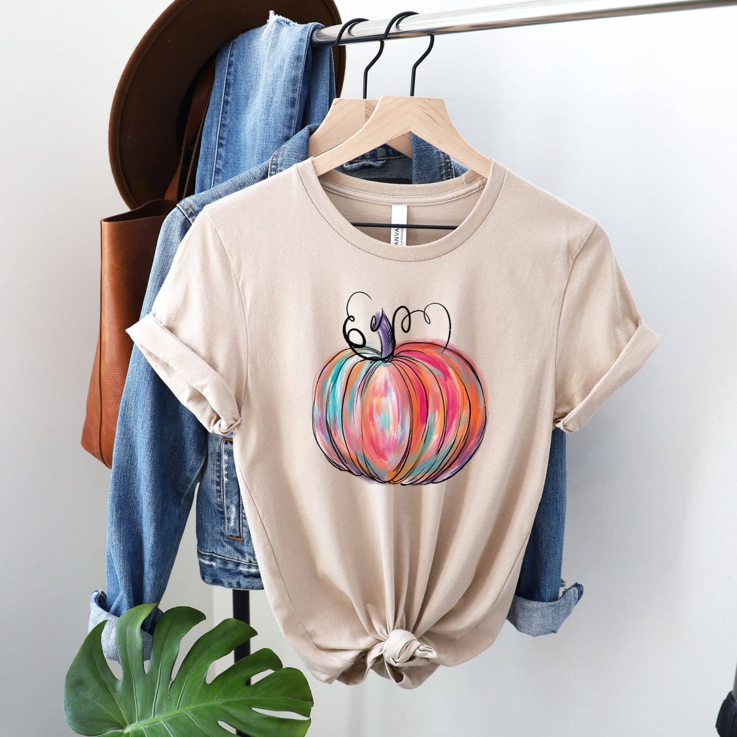 Simply Tees - Colorful Pumpkin Heather Tan Tee