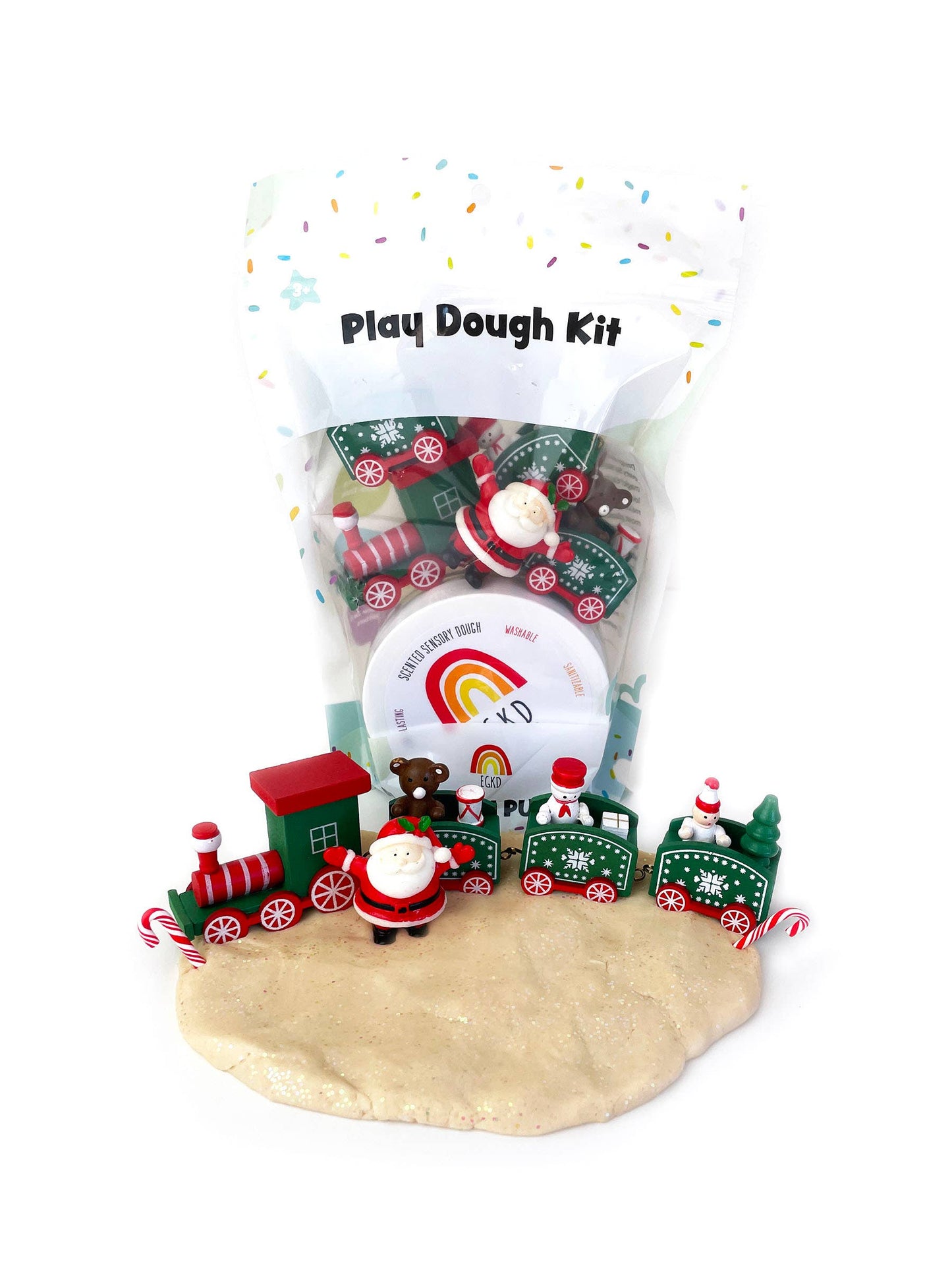 Earth Grown KidDoughs - Christmas Train Sensory Play Dough Play Kit