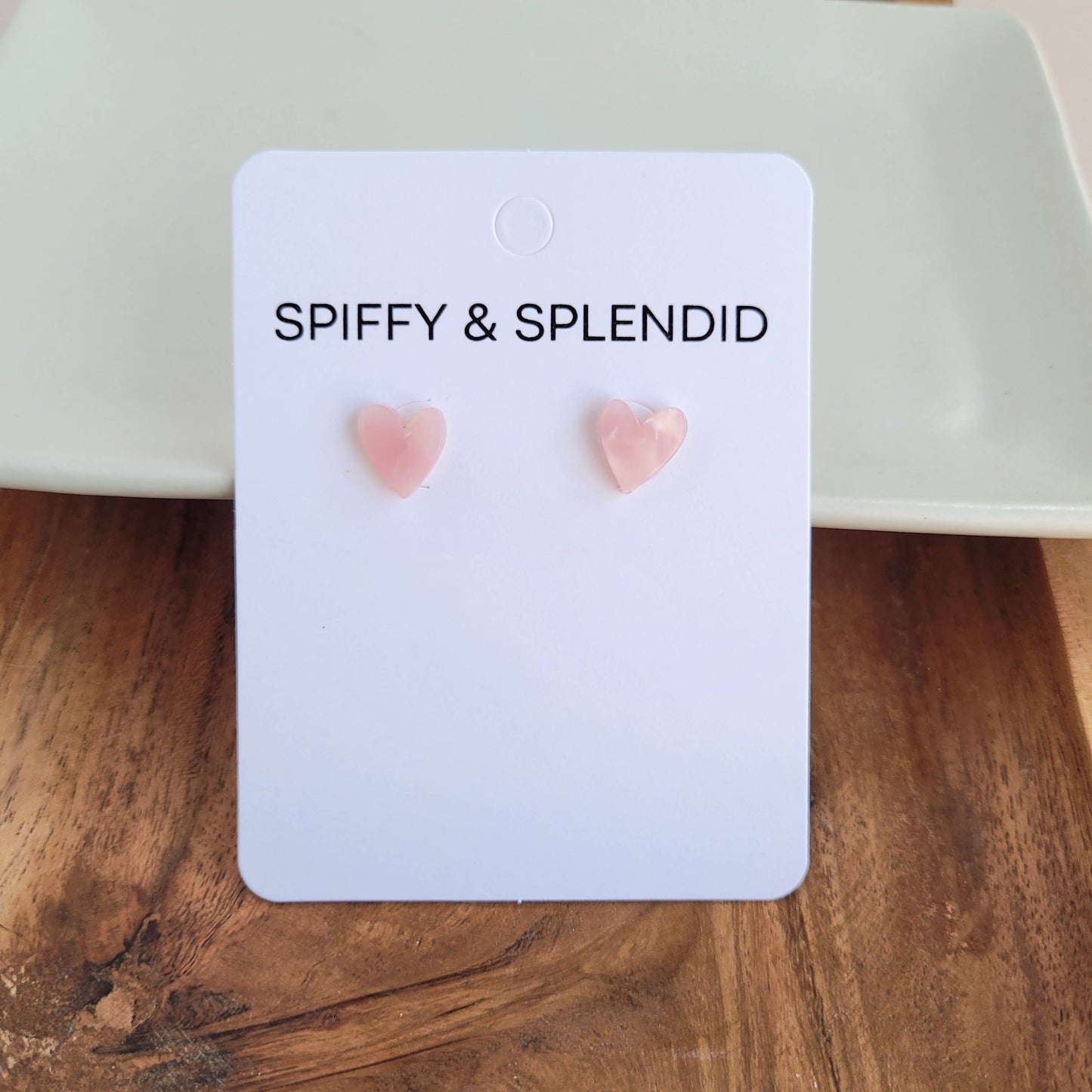 Spiffy & Splendid - Hand Drawn Heart Studs - Pink