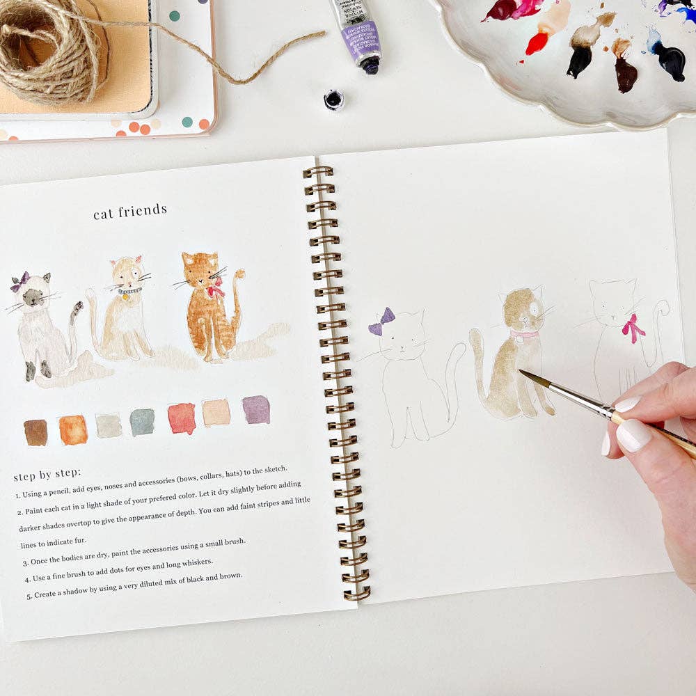 emily lex studio - animals watercolor workbook