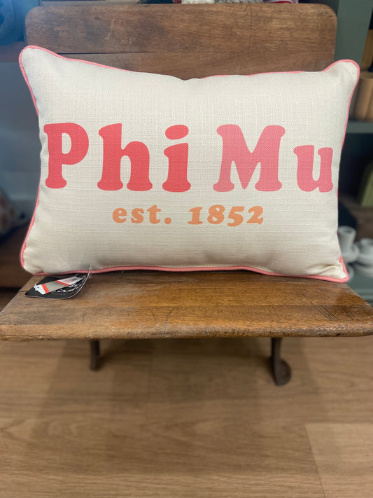 Phi Mu Retro Pillow