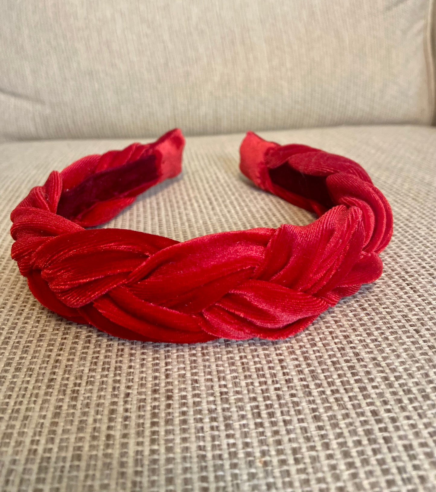 Iris Atelier - Red Braided Velvet Headband