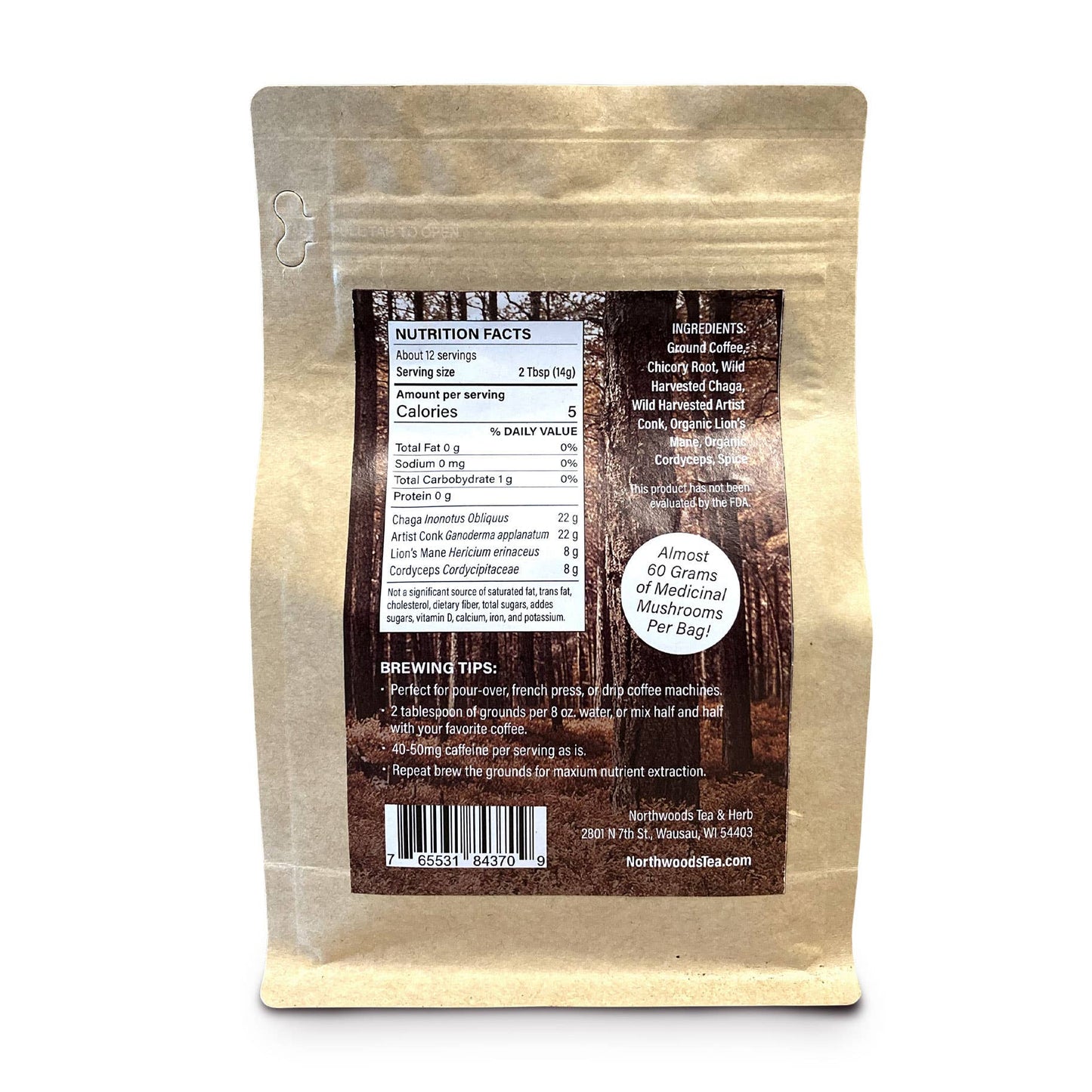Northwoods Tea & Herb LLC - Mushroom Ground Coffee