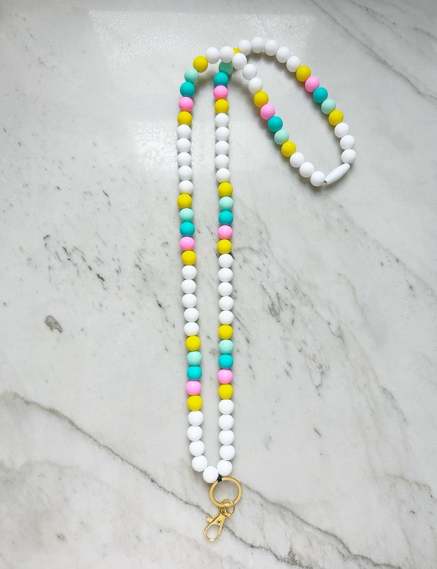 Lanyard Lovebirds - Sorbet Fully Beaded Lanyard