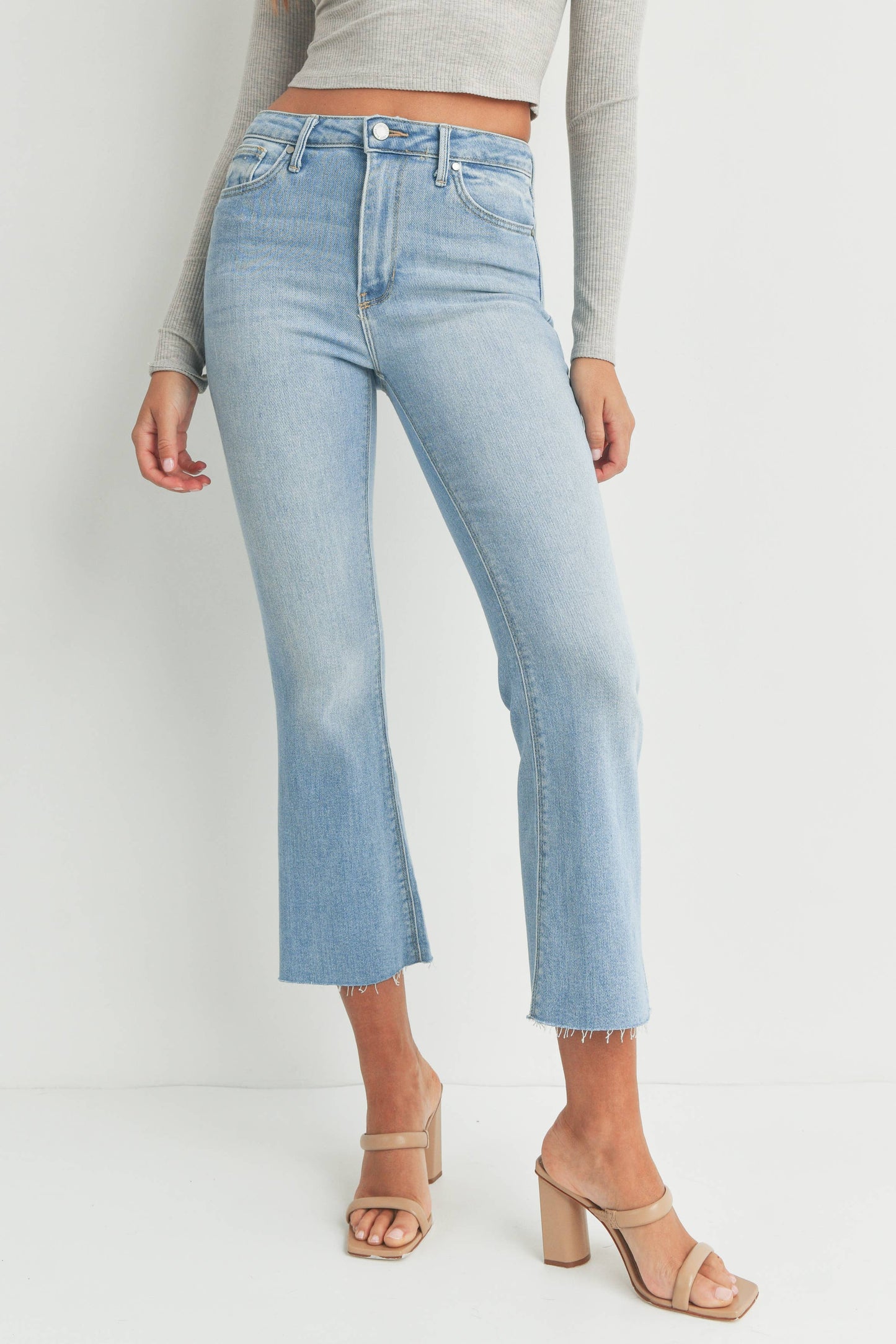 JUST BLACK DENIM High Rise Tonal Crop Flare