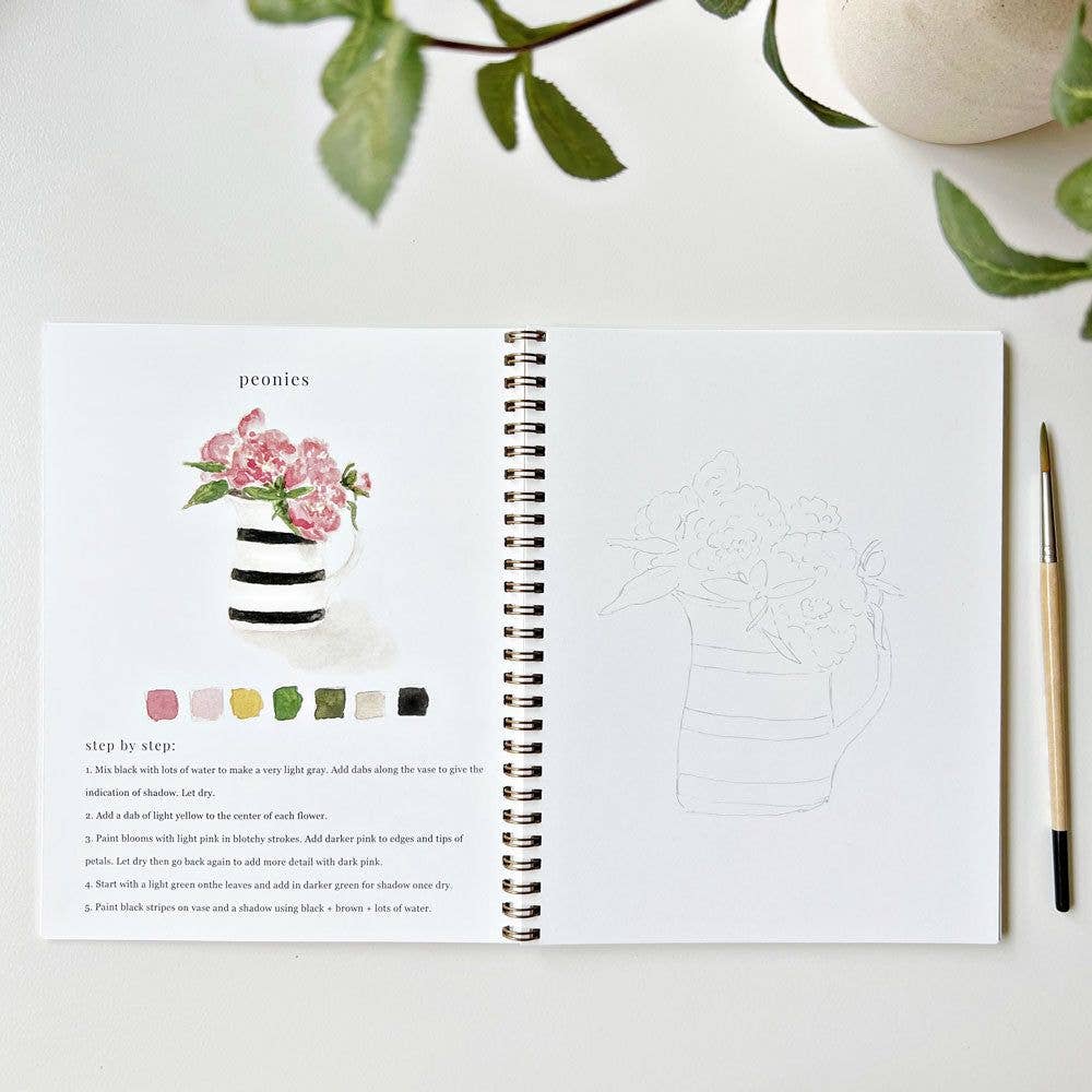 emily lex studio - bouquets watercolor workbook