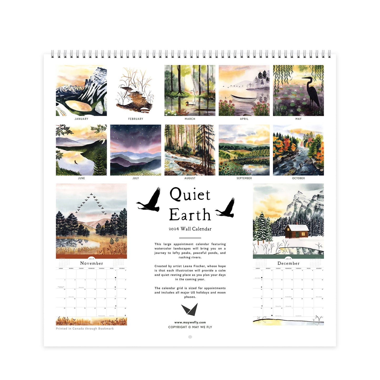 May We Fly - 2024 Quiet Earth Wall Calendar
