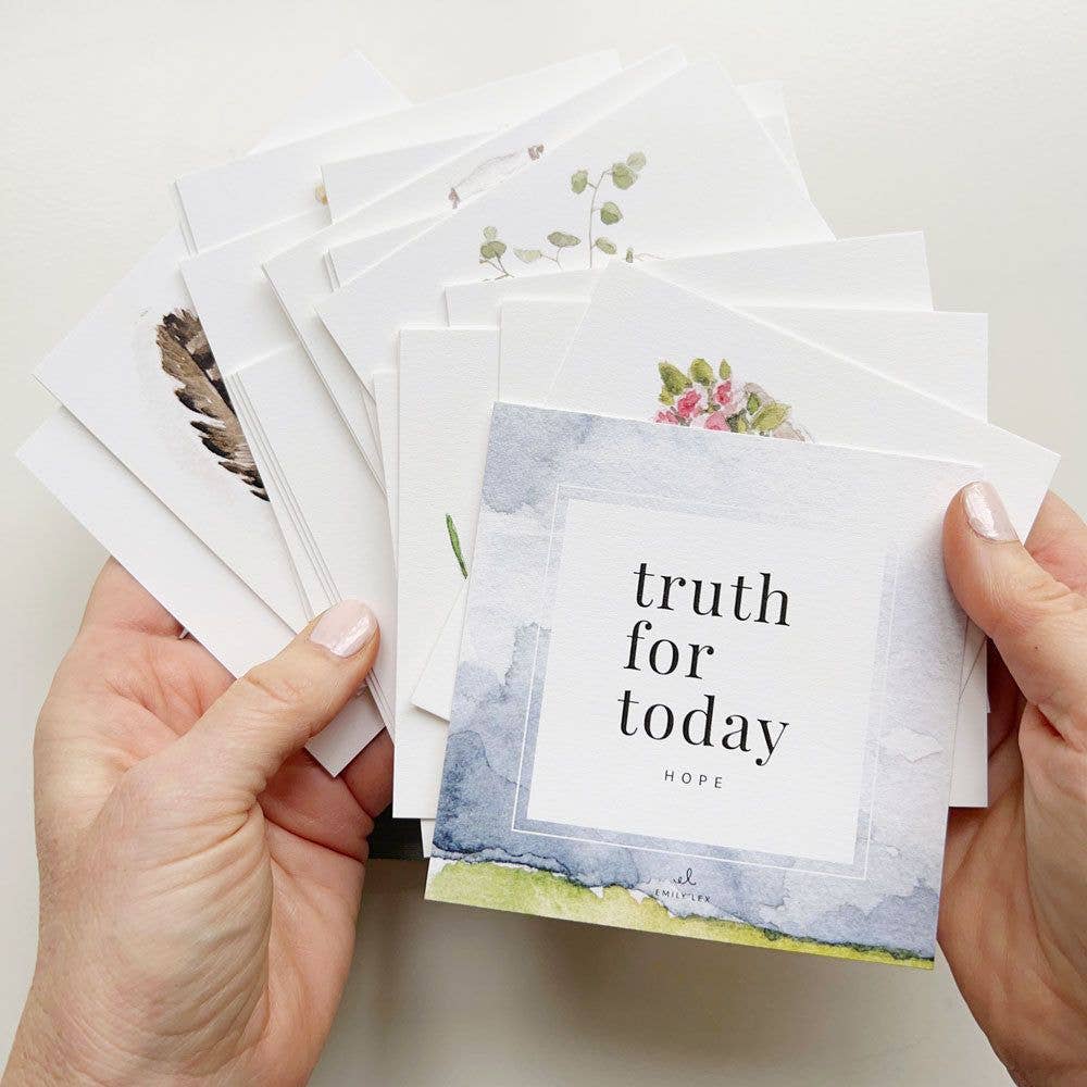 emily lex studio - truth for today hope cards with wood card holder