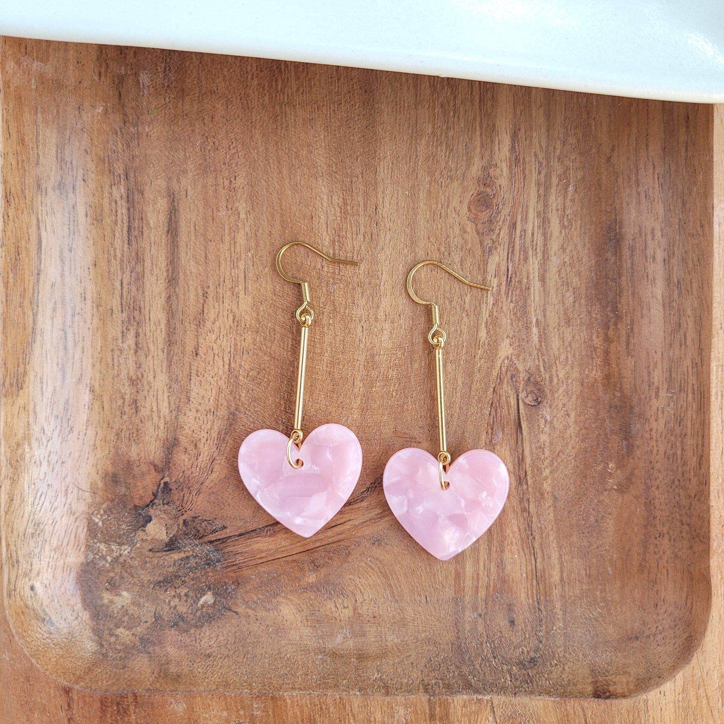 Spiffy & Splendid - Mina Heart Earrings - Pink