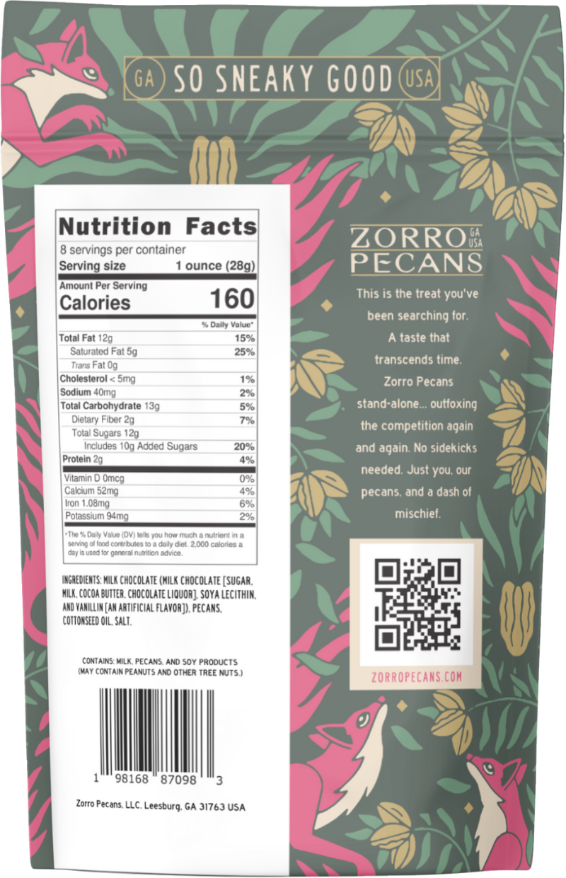 Zorro Pecans - Milk Chocolate Covered Pecans