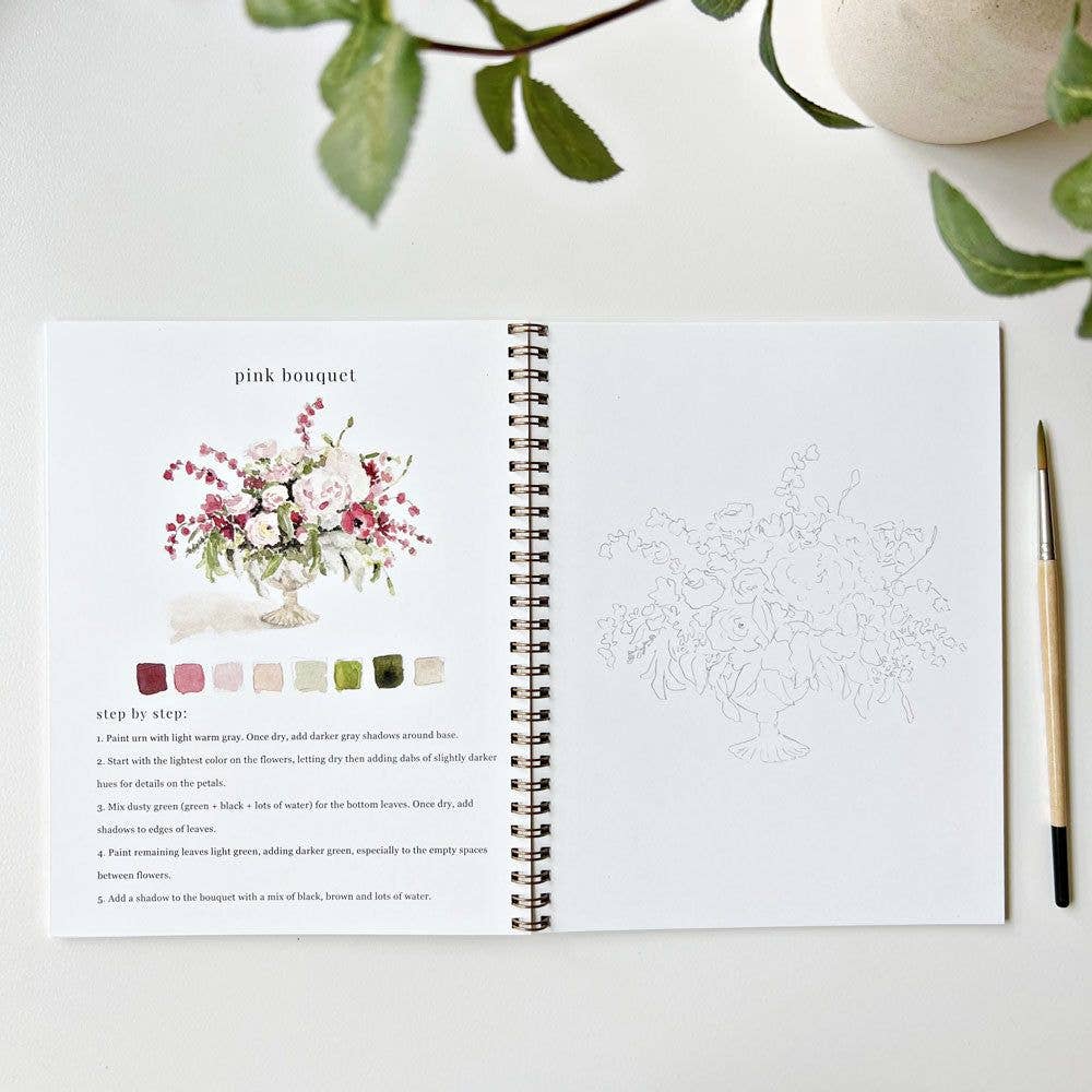 emily lex studio - bouquets watercolor workbook