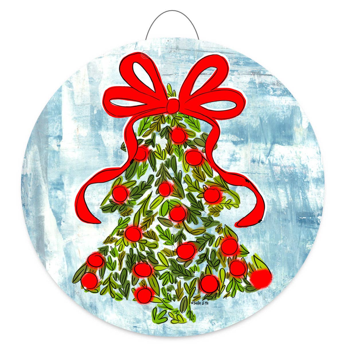 Baxter & Me - Holly Berry Christmas Tree Door Hanger