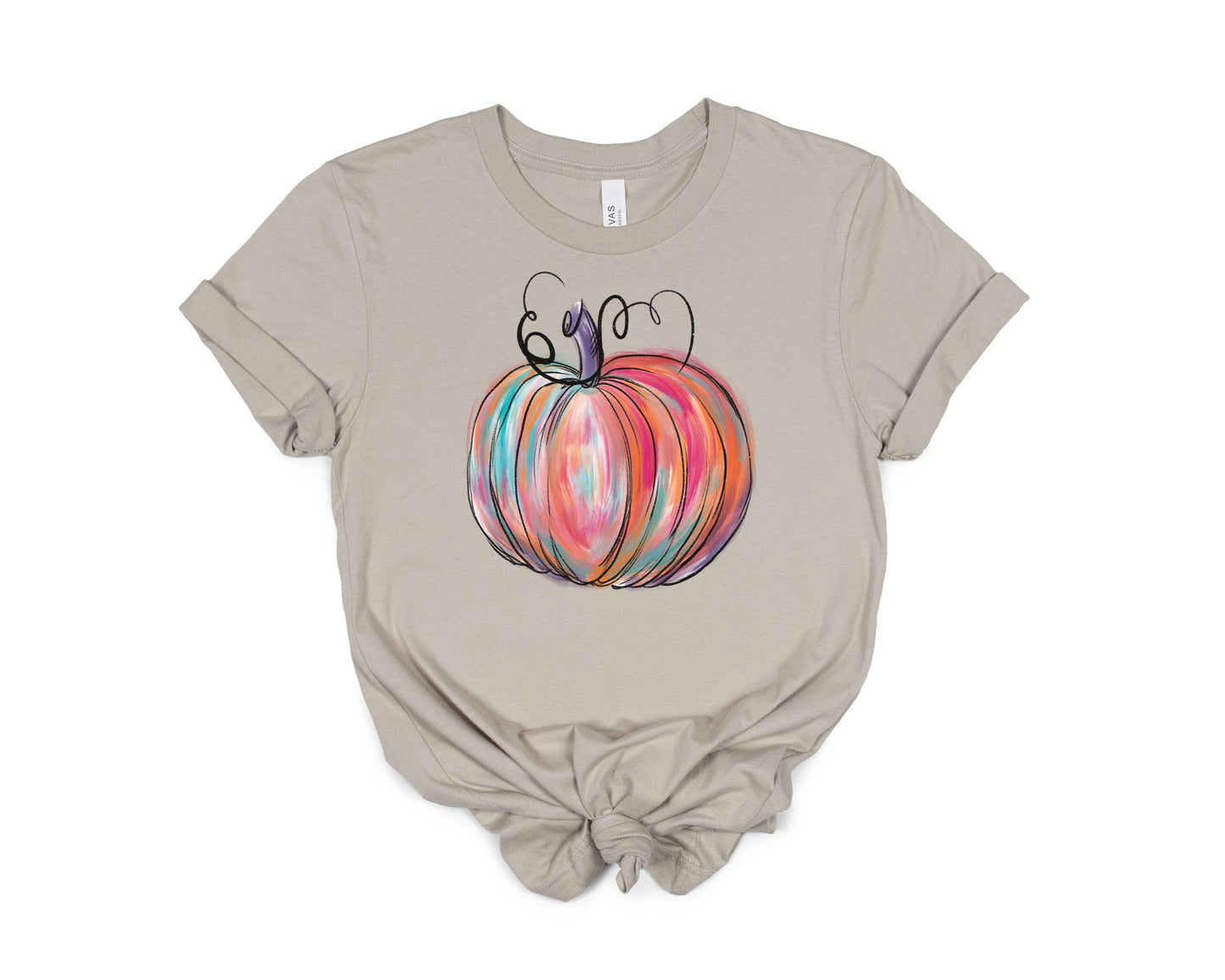 Simply Tees - Colorful Pumpkin Heather Tan Tee