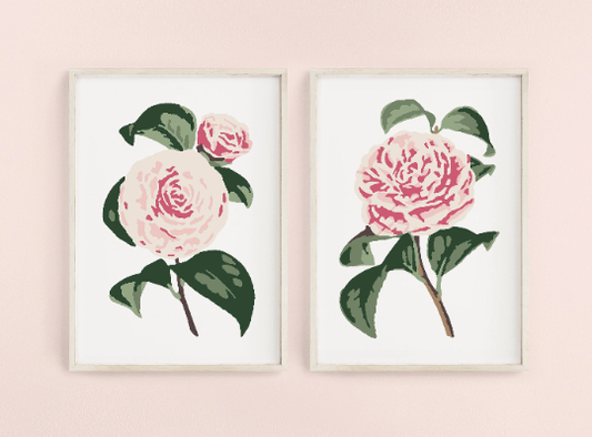 Cate Paper Co. - Camellia Blooms Paint-By-Numbers kit