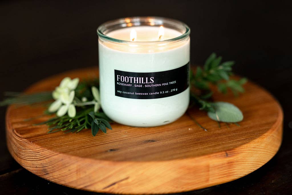 7th Street Salvage - Foothills Fall Candle Mountain Pine Herbs Soy Recycled Jar: Large