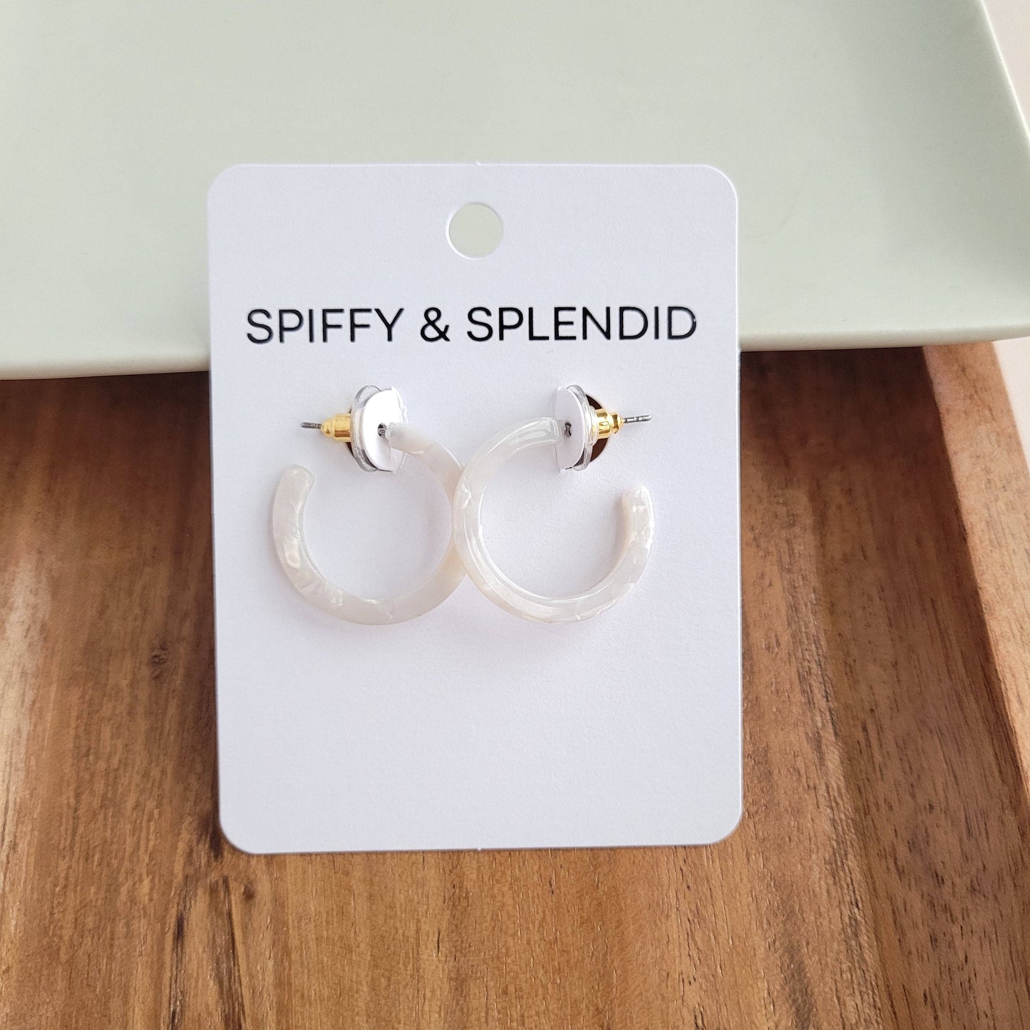 Spiffy & Splendid - Cam Mini Hoops - Pearl
