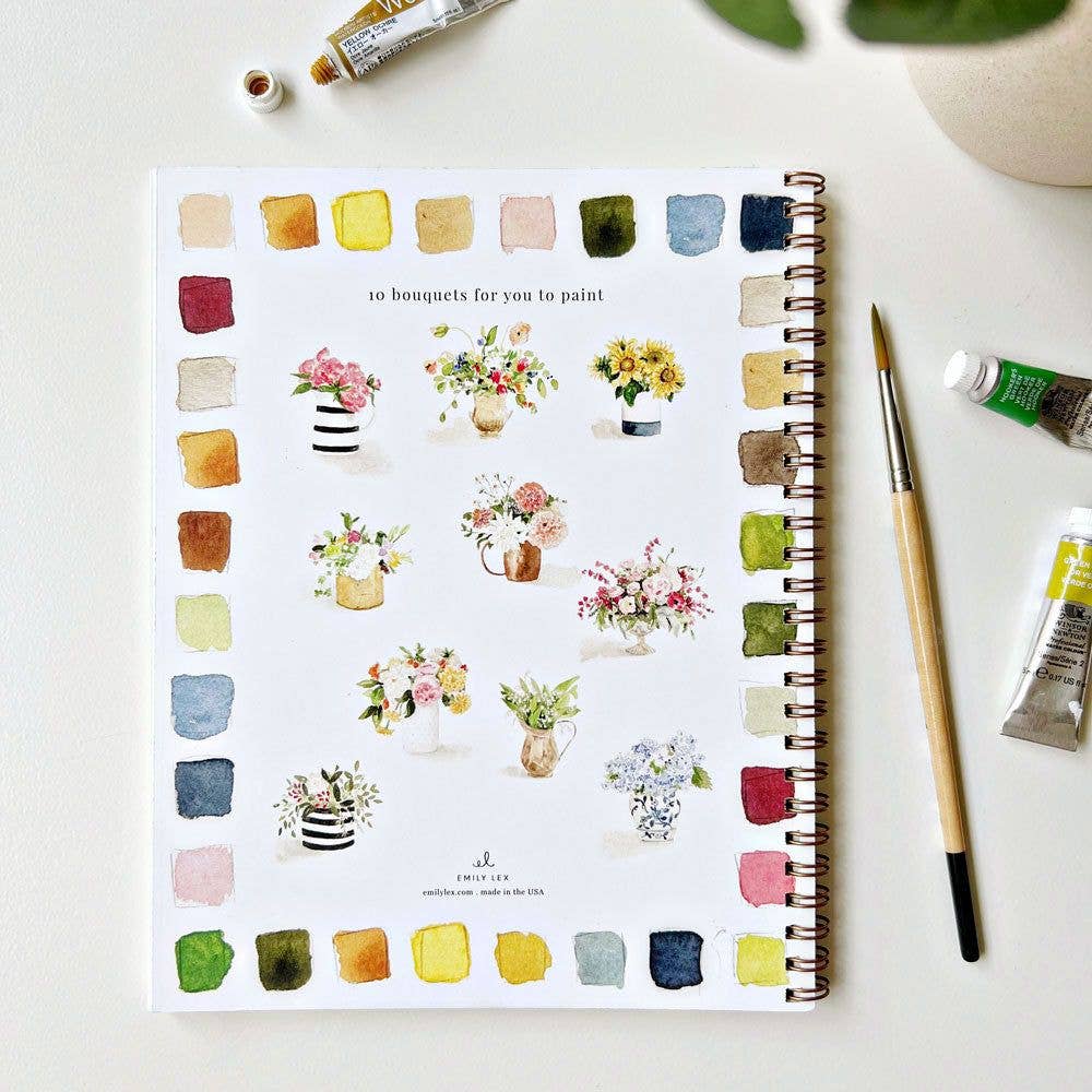 emily lex studio - bouquets watercolor workbook