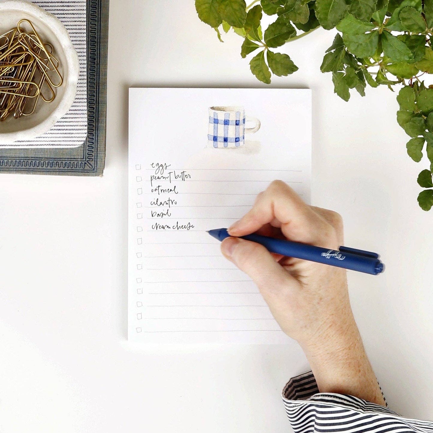 emily lex studio - Checklist notepad: Hydrangea bouquet