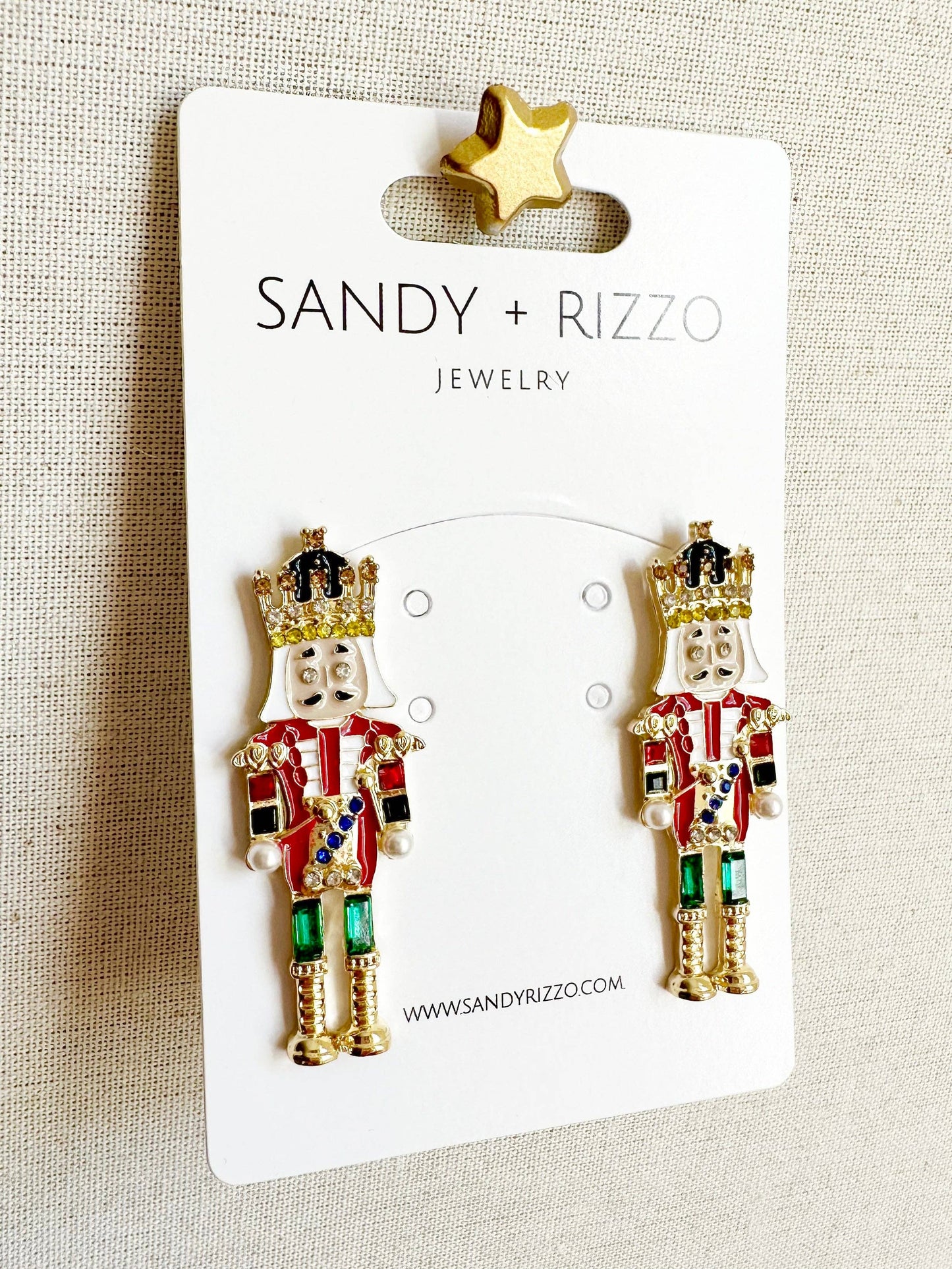 Sandy + Rizzo - Large Traditional Enamel Nutcracker Stud
