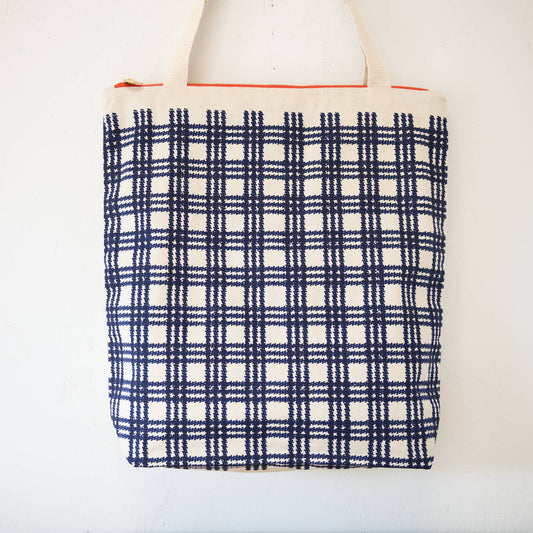 Erin Flett - Navy Plaid Carry All