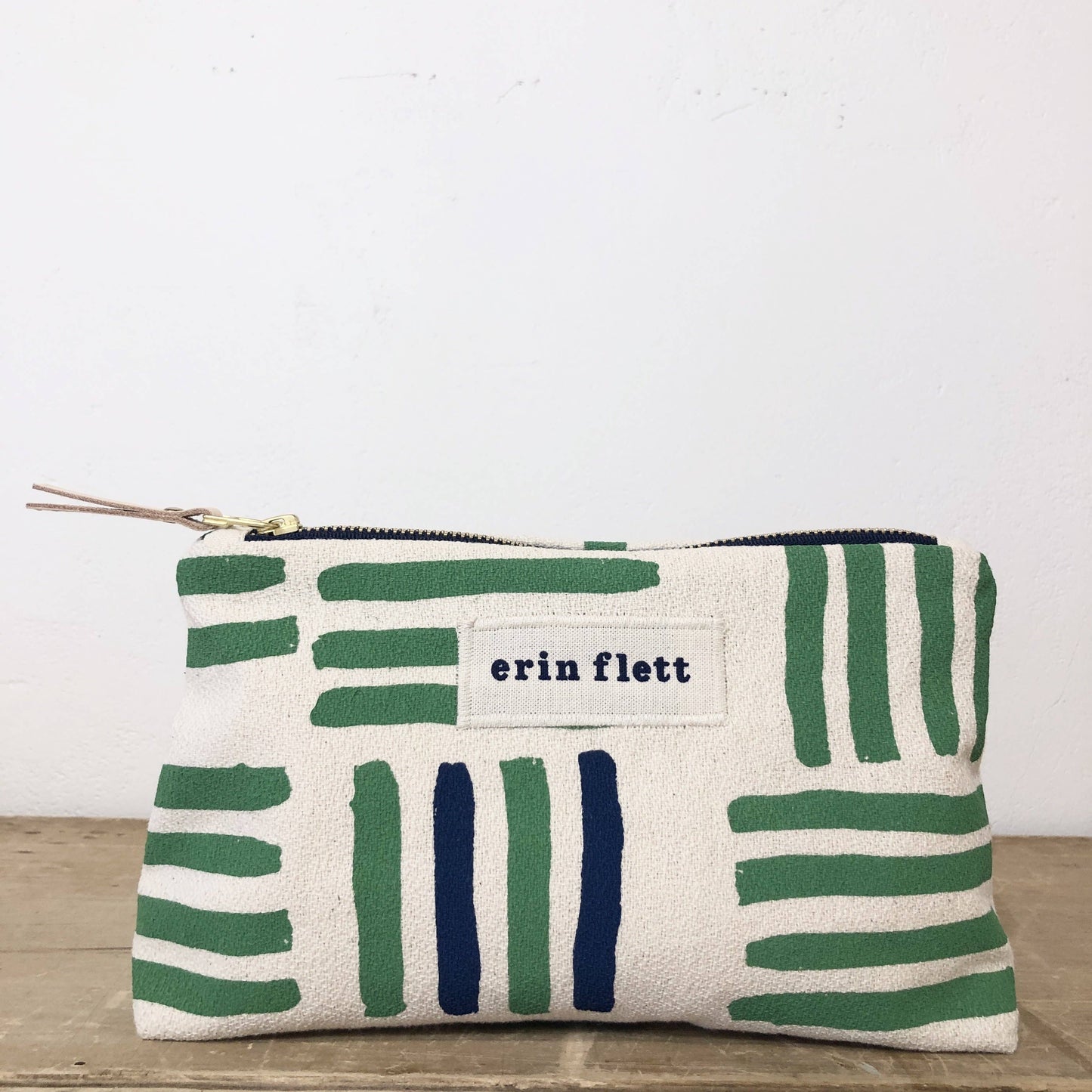 Erin Flett - Kale Grid Makeup Zipper Bag