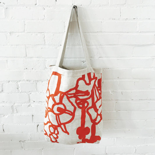 Erin Flett - George Tomato Linen Carry All Bag